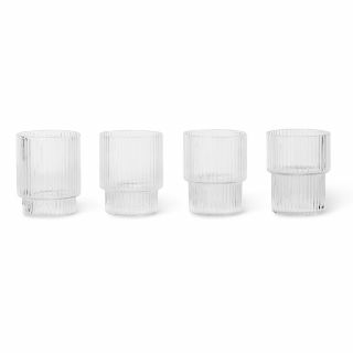 Ferm Living - Ripple VERRINES, Clear (Set of 4)