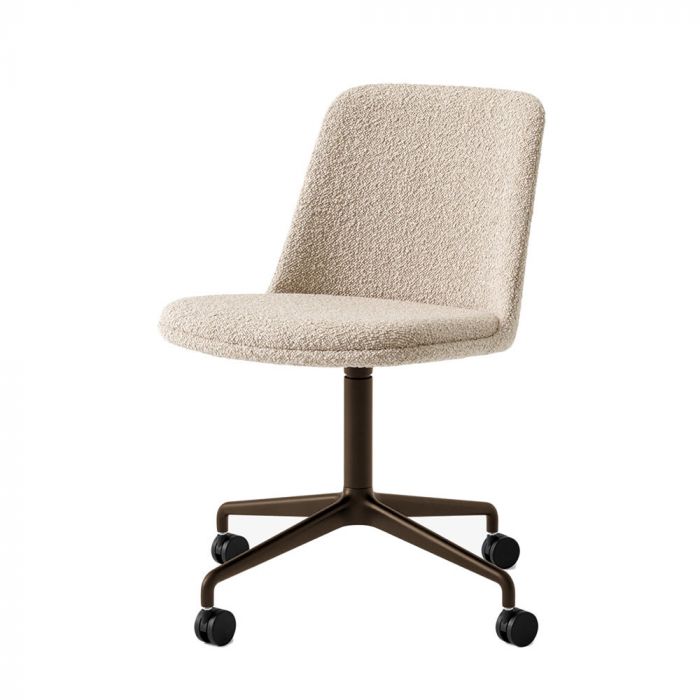 &Tradition Rely Chair HW24 - Upholstered Swivel with Seat Cushion and Castor Base