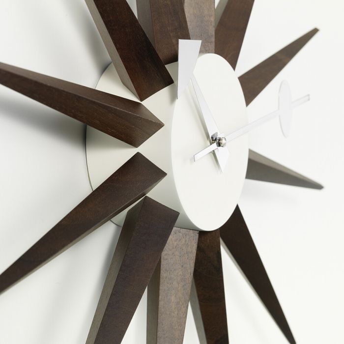 Vitra Sunburst Wall Clock, Walnut Buy Online Today | Utility Design UK